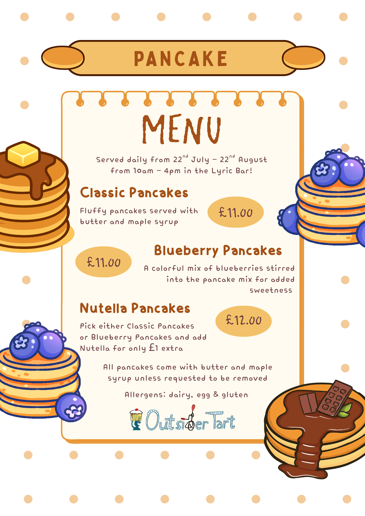 Childrens theatre pancake menu v1 flyer a4 1
